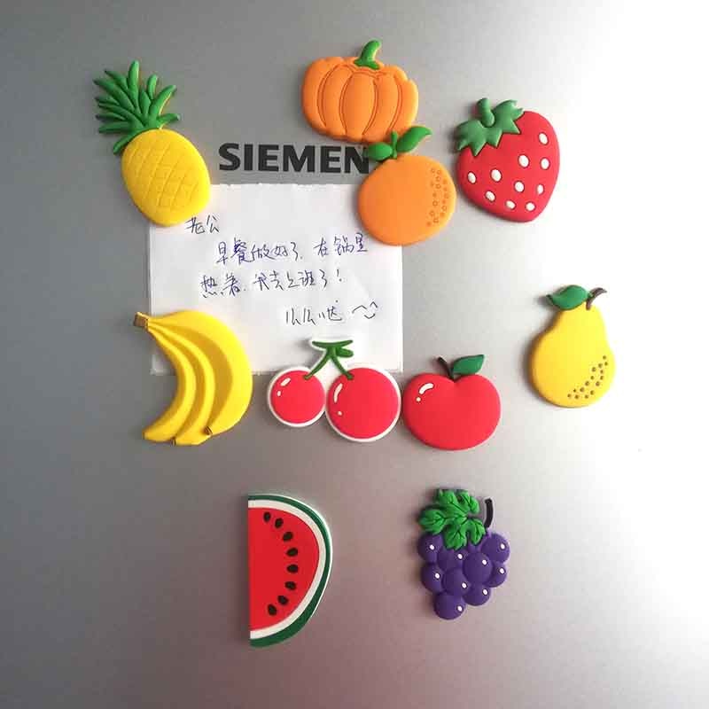 10 Pc Magnetische Sticker Leuke Cartoon Vruchten Stereo Koelkast Magneten Whiteboard Magneten Voor Kinderen Activiteit Woondecoratie