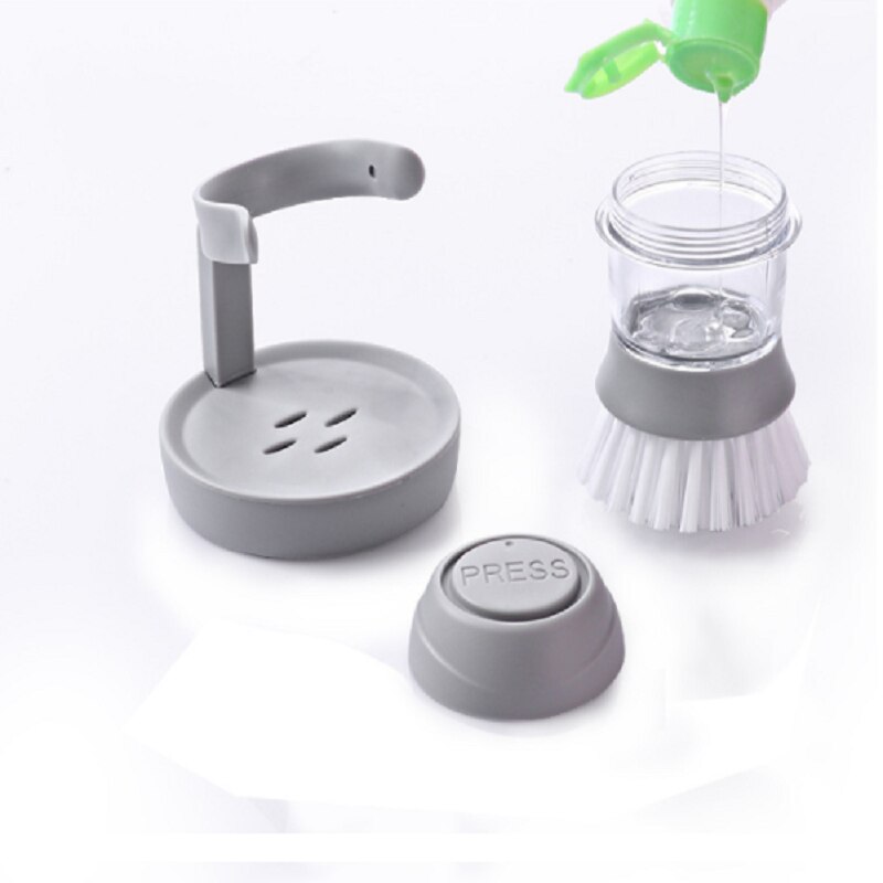 Cepillo de cocina limpiador de utensilios tipo prensa, aceite antiadherente, automático, hidráulico, para lavar platos, herramientas de descontaminación, artefacto de olla