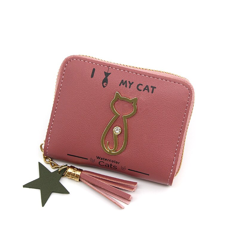 Portemonnee dames mini kwastjes portemonnee dames mini portemonnees koreaanse studenten mooie metalen katten portemonnee dames kleine portemonnees