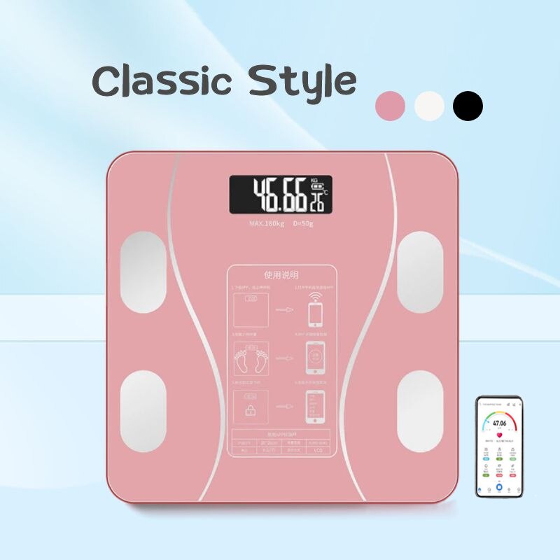 Bathroom Electronic Scale Digit Weight Scale Smart Bluetooth Scale LCD Display Precision Scale Portable Body Fat Floor Scales