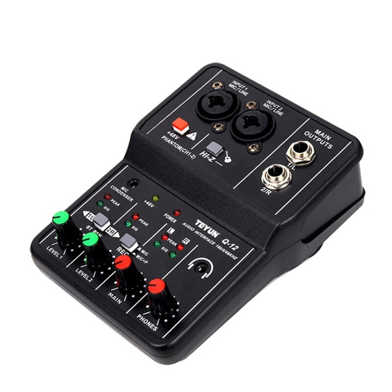Live Sound Card Home Party Sound Mixer Noise Reduction Voice Changer Stereo Sound Card for Recording Studio Personal