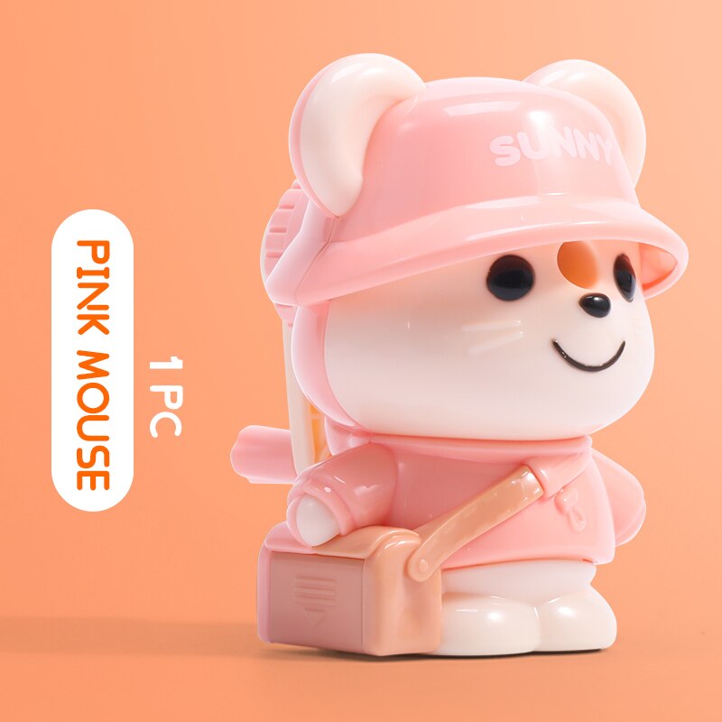 M & G-afilador de lápices mecánico automático, suministros de oficina, papelería creativa bonita para la escuela: Pink mouse 1pc