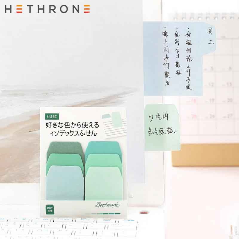 Hethrone Gradient Ramp Kleurrijke Index Leuke Sticky Notes Briefpapier Kawaii Sticky Notes Planner Papeleria Sticker Memo Notepad