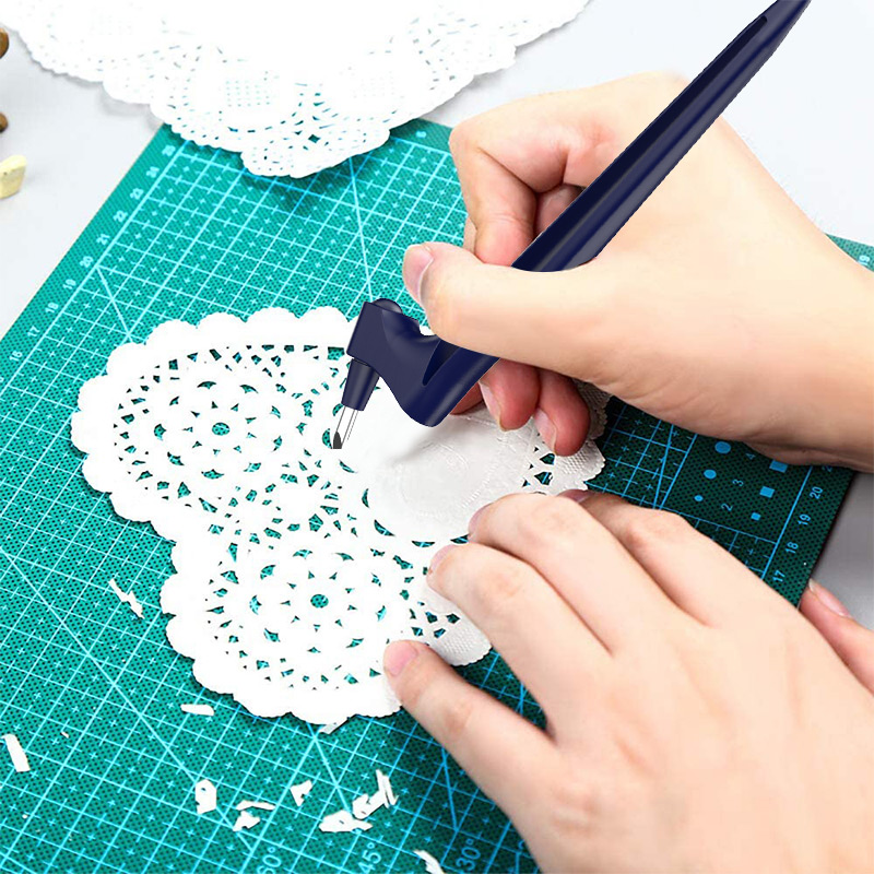 Herramientas de corte para manualidades, kit de herramientas de arte multifunción con giro de 360 grados, para cortar papel, suministros escolares y de oficina