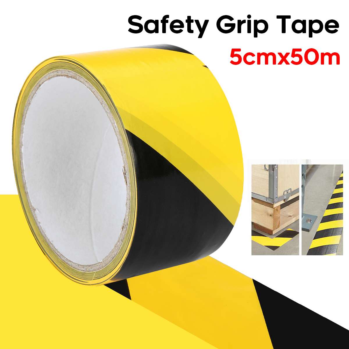 50 M X 5 Cm Waarschuwing Tape Roll Geel Voorzichtigheid Waarschuwing Plakband Sticker Voor Veiligheid Barrière Voor Barricade Aannemers onderhoud
