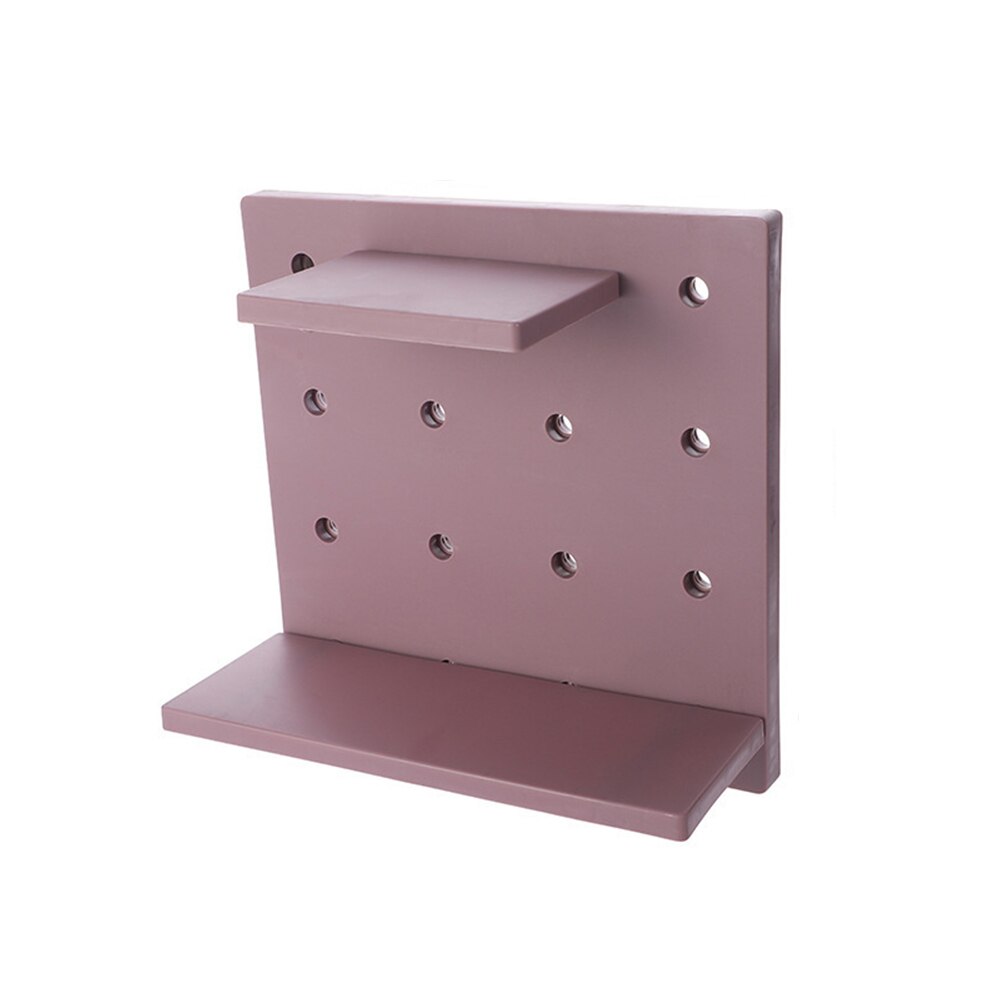 Floating Shelves Wall Mount Shelf Pegboard Organizer Storage Racks Plastic Decorative DIY for Living Room Kitchen Bathroom: Purple