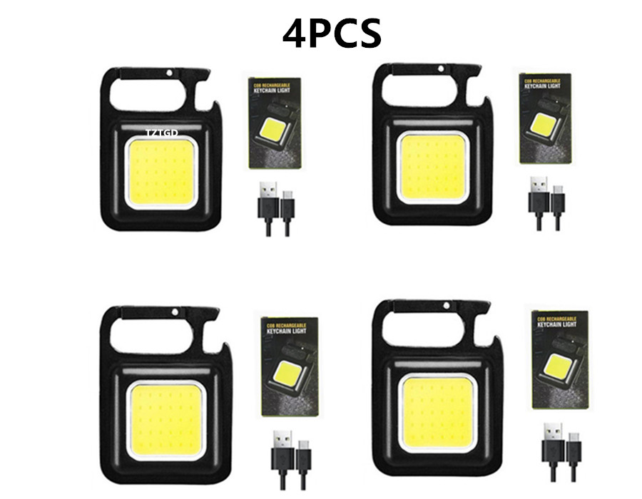 1-10PCS Mini LED 1000LM Zaklamp Sleutelhanger Multifunctionele Draagbare COB Camping Lampen USB Opladen Werklampen Vissen Lanterna