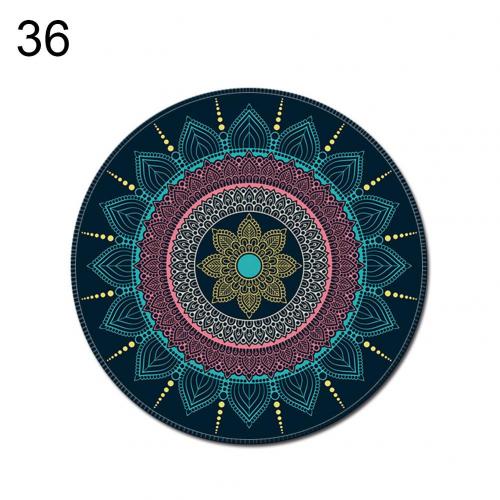 1Pcs Vintage Bohemian Patroon Ronde Computer 3D Spel Tapijt Muismat Mat Antislip Mousepad: 36