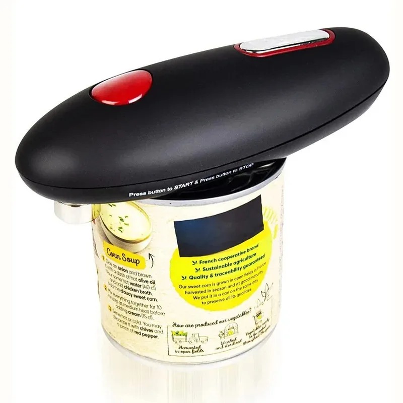 One Touch Can Opener Electric Can Opener Electric Can Opener Automatic Jar Bottle Machine Portable Kitchen Opening Opener Tool: black