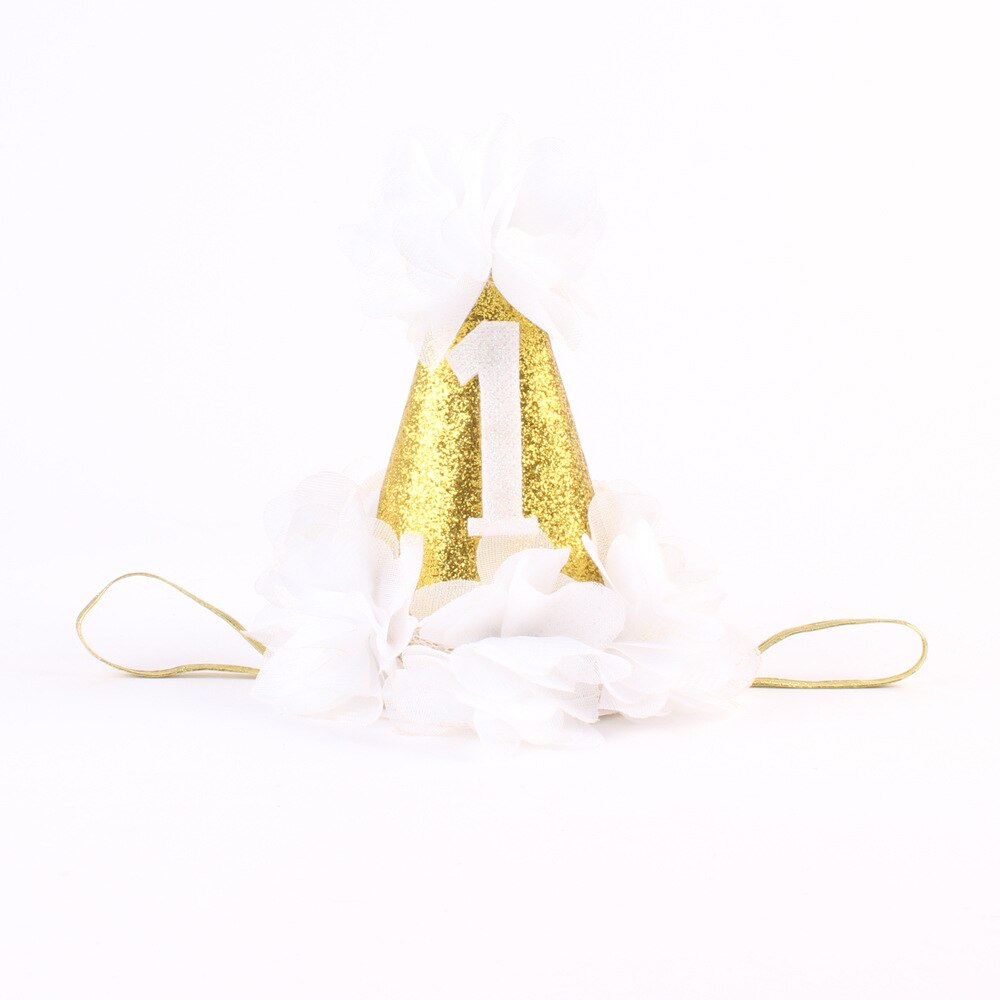 Een Jaar oude baby eerste Verjaardag Hoeden Digitale Leeftijd een Cupcake Toppers kids verjaardagsfeestje decoratie caps WYQ: WHITE