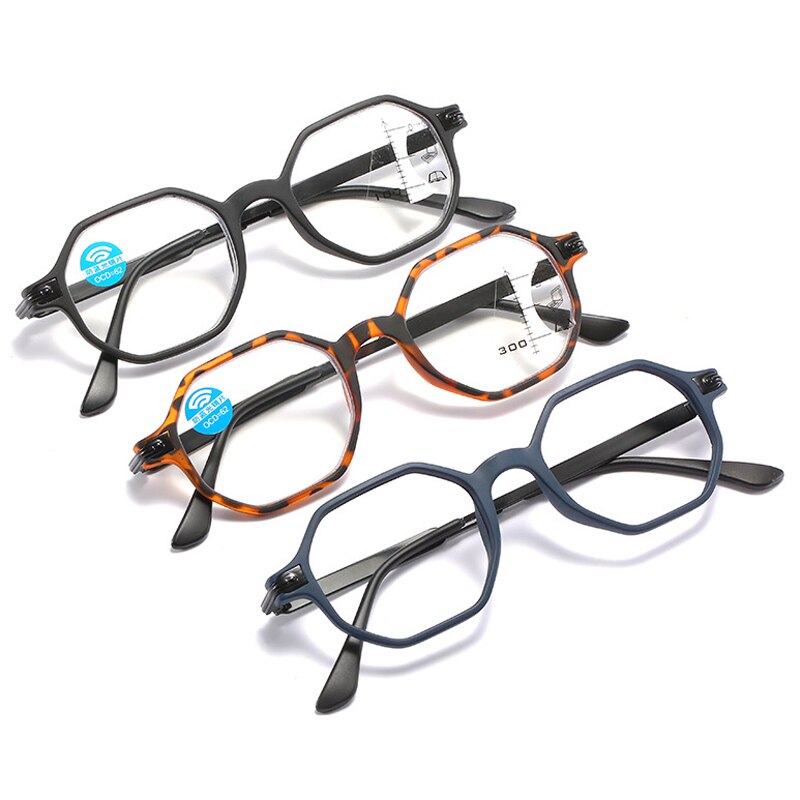 Progressive Multi-focus Anti-blue Light Reading Glasses Retro HD Automatic Hyperopia Eyeglasses For Women Man Unisex