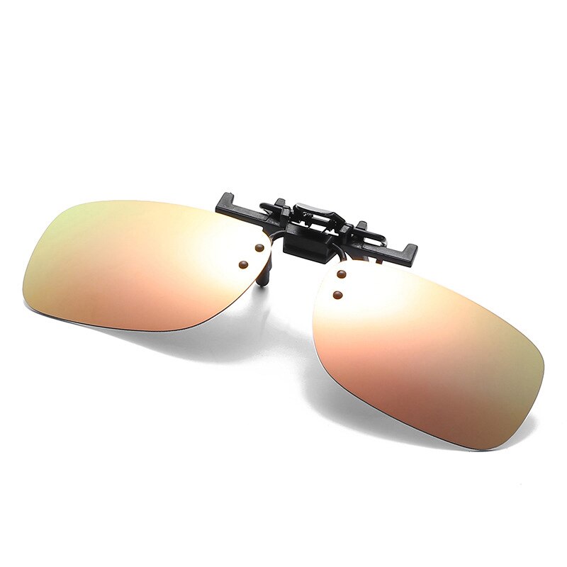 Gepolariseerde Clip Op Flip Up Zonnebril Mannen Vrouwen Shades Clip Op Voor Bijziendheid Bril Rijden Vissen Eyewear Bril UV400: Pink Mirror