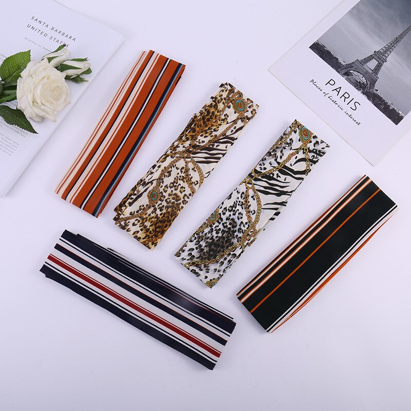 Tela anudada con estampado de flores a rayas para mujer, cinturón de gasa, lazo estampado, cuerda para vestido, abrigo, cintura, pretina femenina decorativa