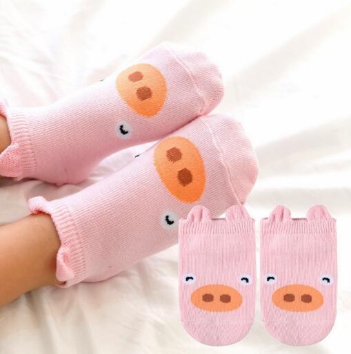 Leuke Lente Herfst Baby Sokken Pasgeboren Katoenen Baby Jongens Meisjes Leuke Peuter Asymmetrie Anti-Slip Sokken Voor Baby &#39;S Winter: pink pig / 24-48Month
