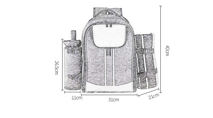 Sac à dos de pique-nique, panier de pique-nique Portable, boîte isotherme de voyage déjeuner BBQ Camping extérieur sac de pique-nique étanche