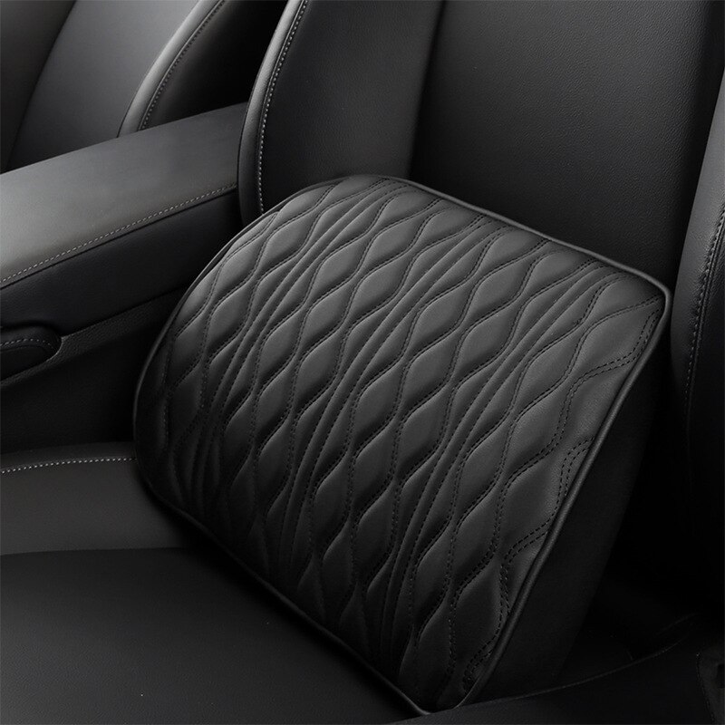 Memory Foam Auto Hoofdsteun Kussen Lederen Geborduurde Seat Ondersteunt Sets Rugkussen Aanpassing Auto Neksteun Lumbale Kussens