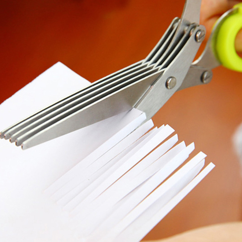 Multifunctional Stainless Steel 5 Layers Kitchen Scissor Onion Noodles Laver Broken Spices Scissors Kitchen Knives Cooking Tool