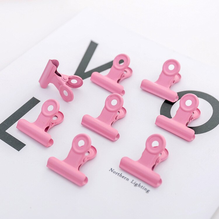 (2 pieces/lot) 3cm Japanese Style Retro Pink Clip Metal Clamp Student Test Notes Paper Clips Lot Picture Holder