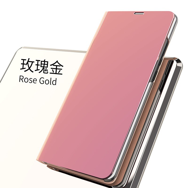 Mirror Case For Huawei Honor 9X Global 9 X Lite Cases Book Flip Cover Leather + PC Full Protector Honor 9X Premium Case STK-LX1: Honor 9X ( STK-LX1 ) / Rose Gold