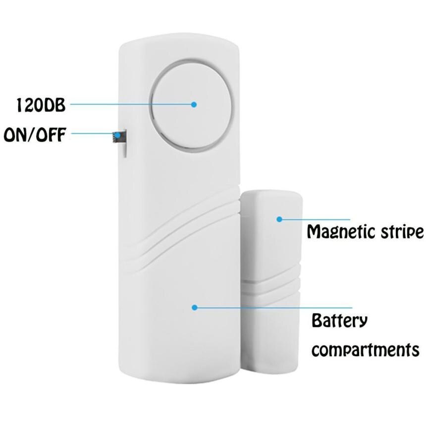 10 Uds alarma Unidad 10 Uds magnético Sensor inalámbrico de seguridad de la ventana de la puerta alarma antirrobo para entrada sistema de Sensor magnético