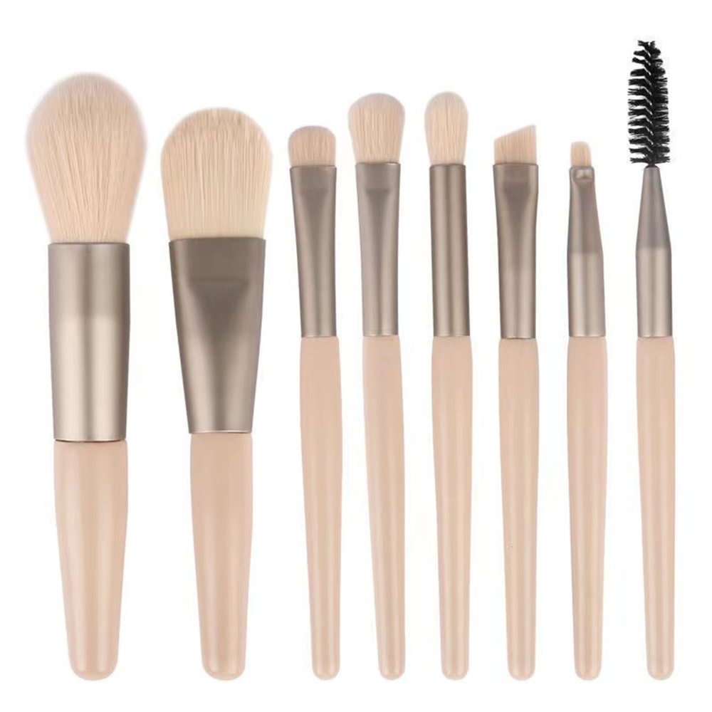 Juego de 8 Uds de brochas de maquillaje, brocha correctora de maquillaje, colorete, brocha para polvos sueltos, sombra de ojos, resaltador, brocha para base, herramientas de belleza: Rojo