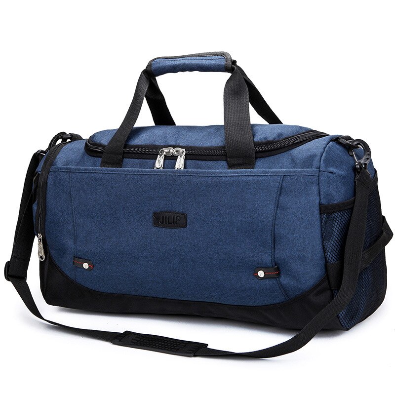 Scione Unisex Grote Reisbagage Tassen Multifunctionele Duffel Schoudertas Casual Messenger Portable Pack Met Schoenen Opslag: Dark Blue