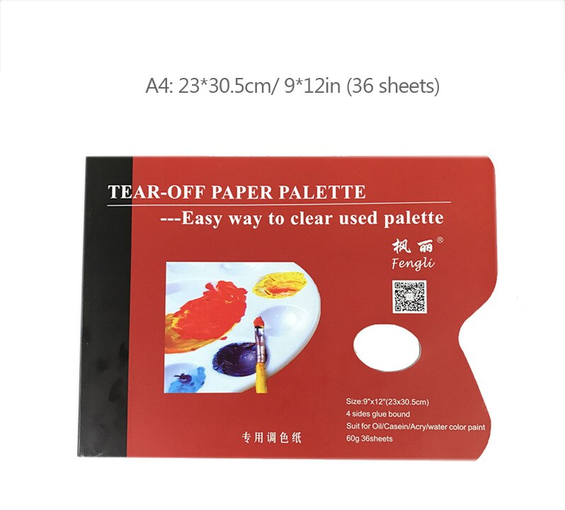 A4/8K Wegwerp Scheur Papier Palet Aquarel Verf Palet Papier Pad Voor Kunstenaar Acryl Olieverf Gouache art Supplies: A4