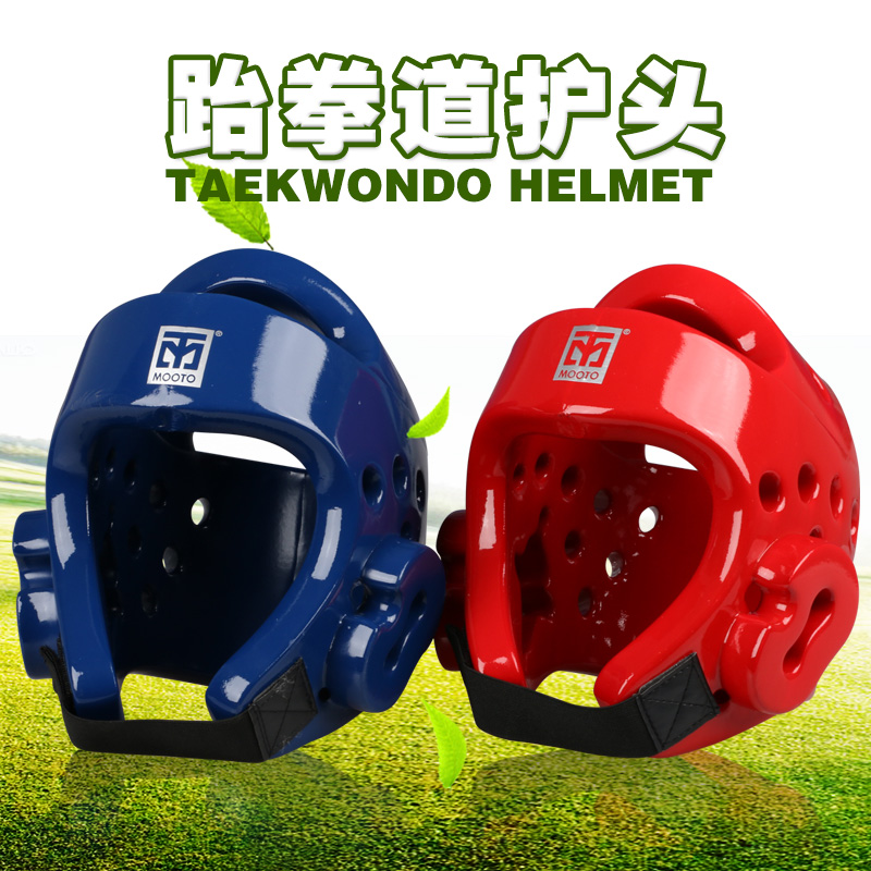 Casco de Taekwondo MOOTO, casco de seguridad Protector facial para niños adultos, casco de Kickboxing, casco de cabeza aprobado WTF, cascos de Karate rojos