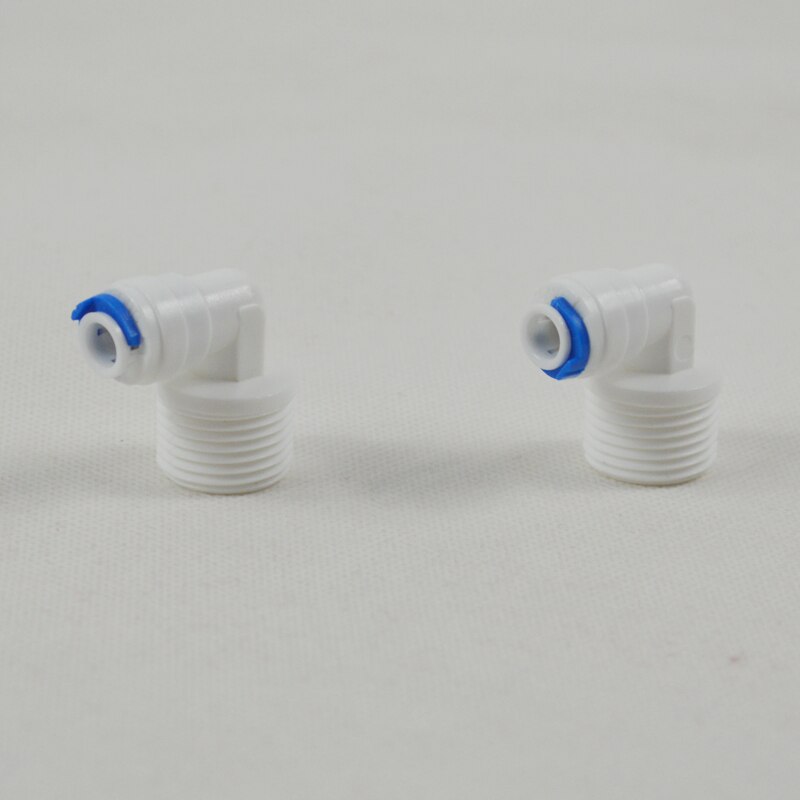 2 PACK OF Water Filter Adapter Male Elbow 1/2" Thread x 1/4" OD Quick Connect QC RO System Fittings