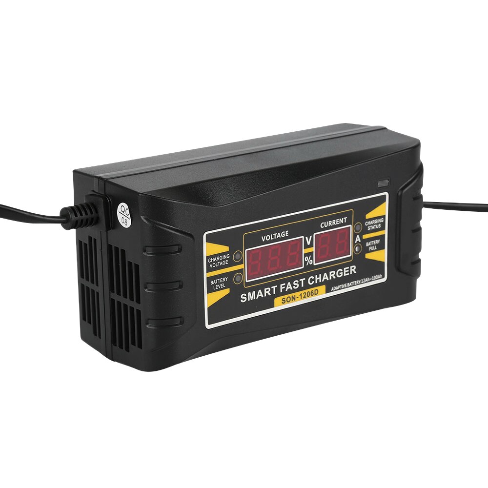 Full Automatic Car Battery Charger EU/US 150V to 240V To 12V 6A Intelligent Fast Power Charging Wet Dry Lead Acid Digital LCD