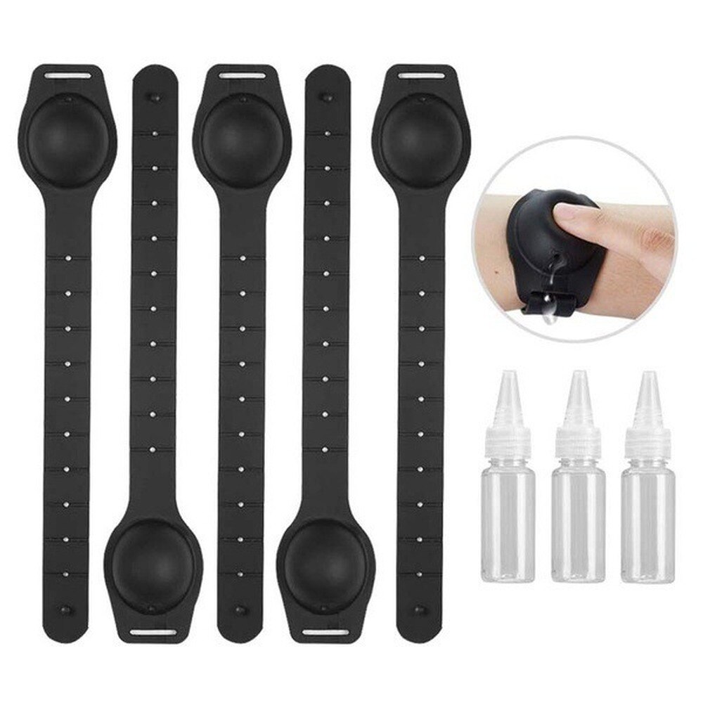 Bracelets réutilisables portables désinfectant pour les mains Bracelet de distribution Bracelet distributeur de main Bracelet en Silicone magasin désinfectant pour les mains