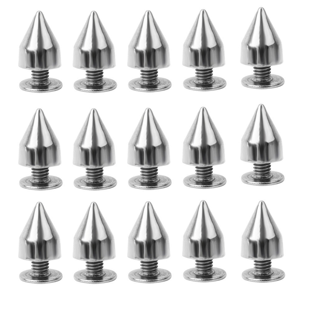 100 Stks/partij Punk Rock Silver 9.5 Mm Bullet Klinknagels Studs Metal Cone Spots Spikes Voor Leathercraft Tassen Schoenen Kleding Decoratie