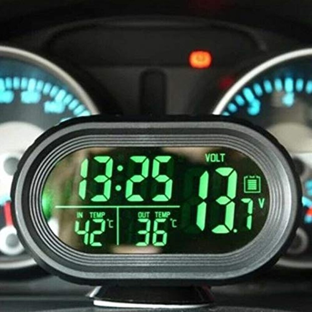 3 In 1 Auto Elektronische Horloge Auto Digitale Led Elektronische Lcd Klok Thermometer Voltmeter Led Digitale Thermometer Voltmeter