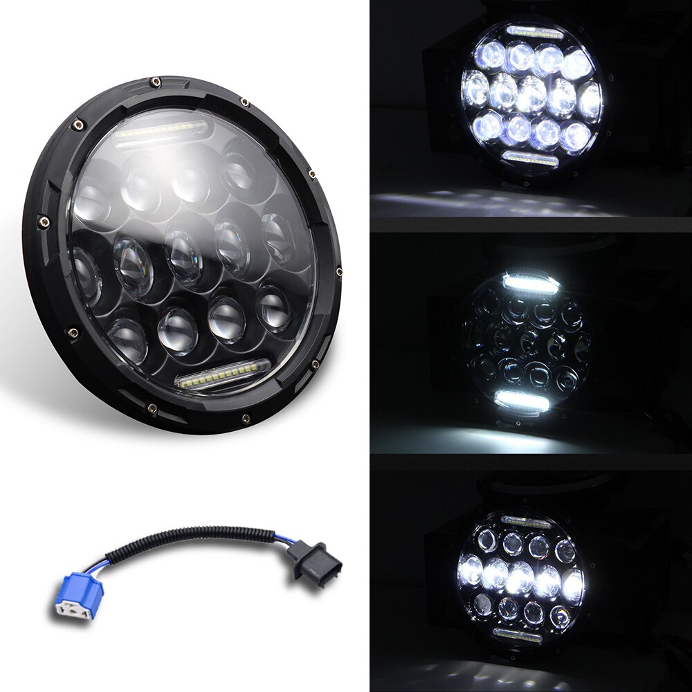 SXMA 50W 7 Zoll Runde LED-Scheinwerfer Mit High/Low Beam Für Wrangler JK TJ LJ - 4000LM Hell & Wasserdicht
