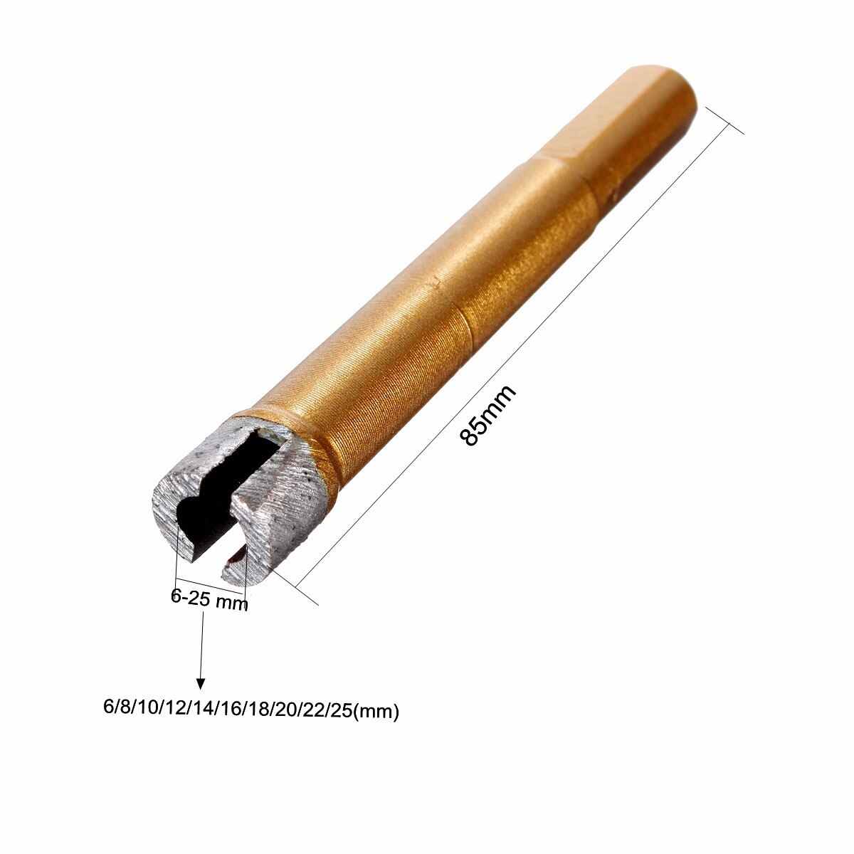 6mm-25mm Gold Diamond Drill Bit Hole Saw Glass Granite Cutter Opener Bits for Marble Granite Tile Ceramic Glass Tile cutter 1PCs