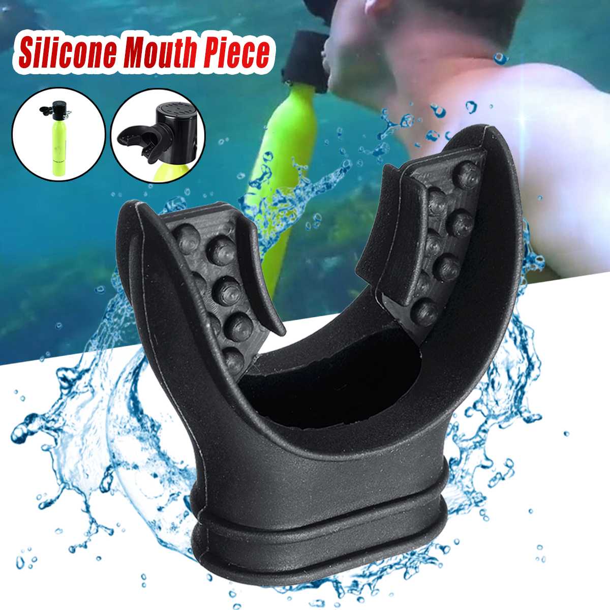Dykkerudstyr snorkling mundstykke reserve til mini scuba iltcylinder lufttanke undervands åndedrætsværn