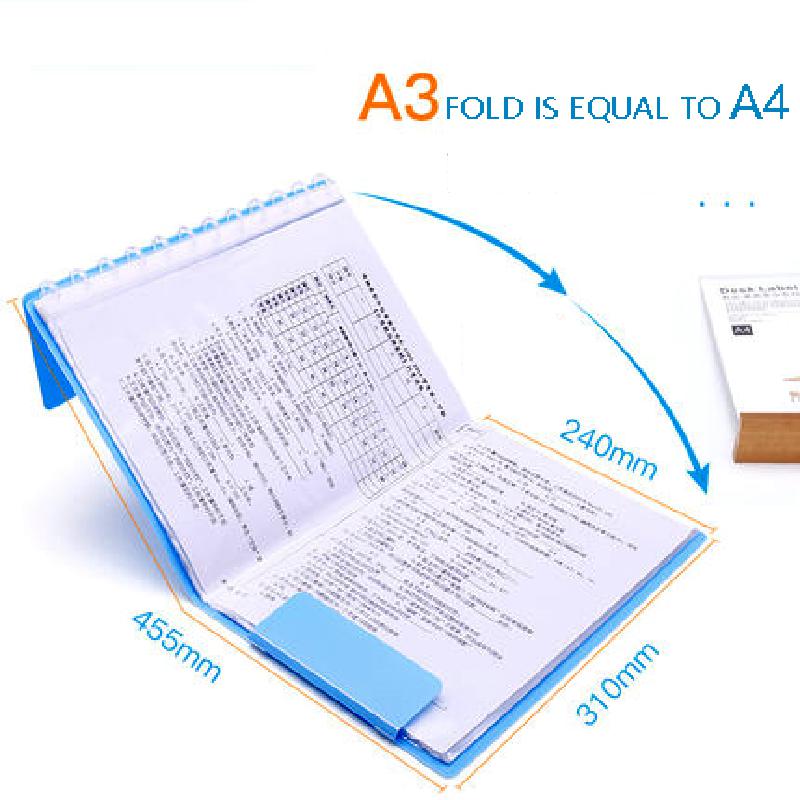 20 stk / pakke 12 huller svampehul  a3 gennemsigtig løvbladspose mappe information boglomme gennemsigtig dokument til kontor