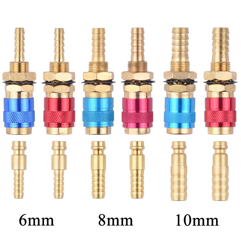 5mm 8mm Water Cooled Air Cooled Gas Water Adapter Quick Connector Fitting For MIG TIG Welding Torch Plug