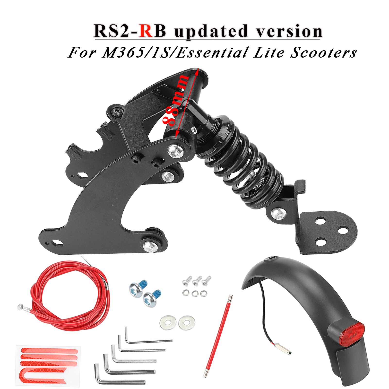 Accessori Scooter Scooter elettrico ammortizzatore posteriore Kit ammortizzatore per Xiaomi Mijia M365 Pro forcella sospensione anteriore: B M365 Set