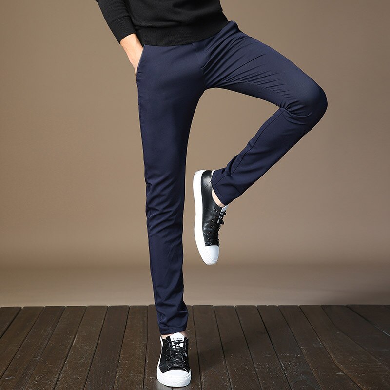 Men Luxury Suit Pants Dress Pants Mens Slim Fit Formal Perfume Classical Business Pants Men Autumn Winter Black Trousers