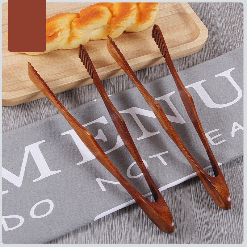 Pinzas de madera para comida, pinzas para bistec de barbacoa, hojaldre de pan para postres, pinza de Clip, herramientas de cocina para Buffet, utensilios de barbacoa, 1 ud.