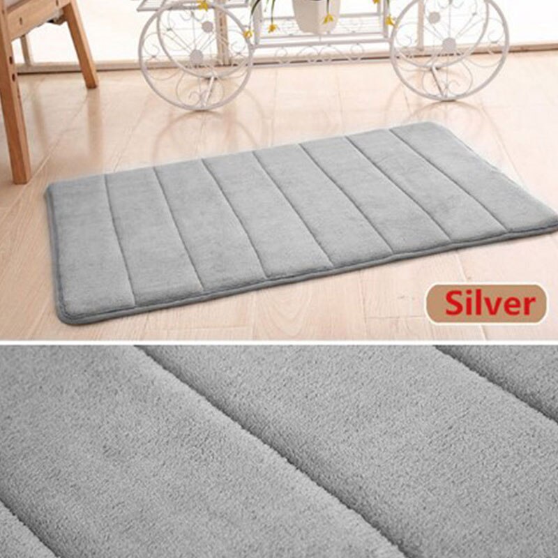 Bad Matte Bad Teppich Teppich Korallen Fleece Memory Foam Badezimmer Mat Non Slip: Gray