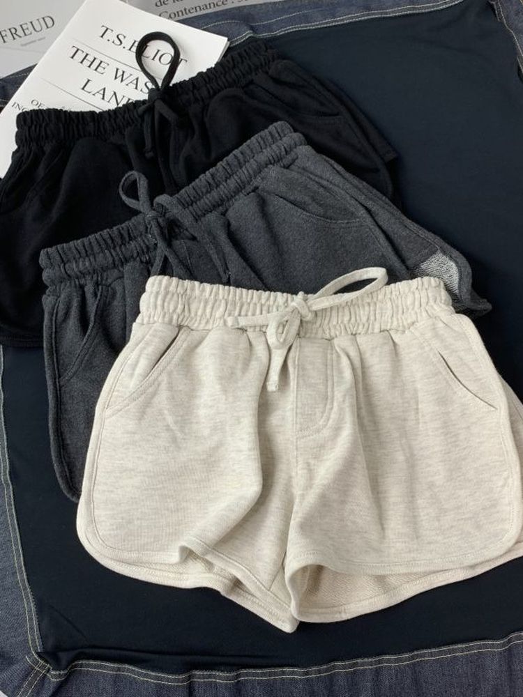 Shorts d&#39;été taille haute pour femmes, pantalons Slim décontractés pour étudiants, Version coréenne, pantalons amples à jambes larges, pantalons de sport assortis avec tout