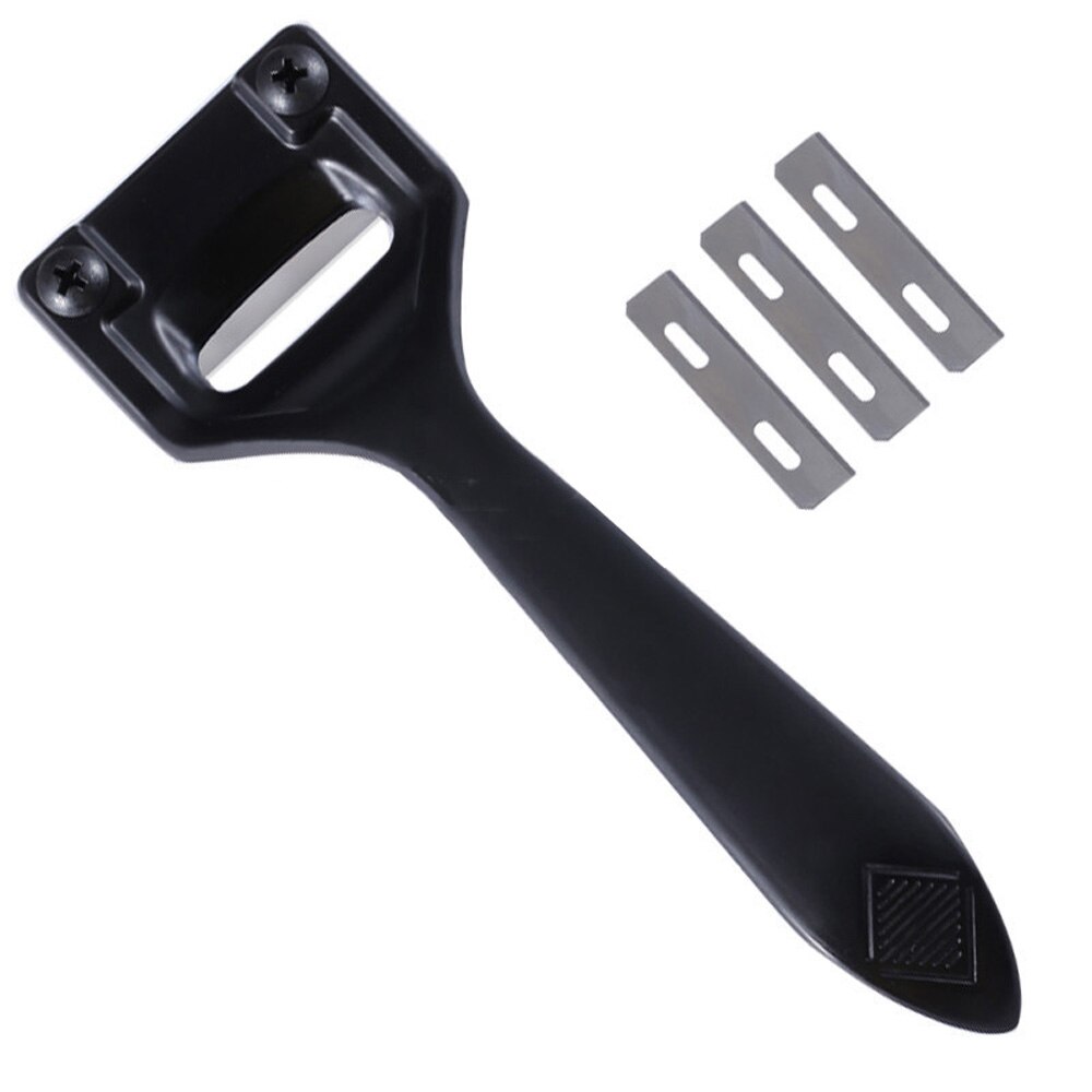1*Skiver+3*Blades DIY Leather Craft Super Edge Skiving Thinning Tool Leather Skiving Tool Alloy Steel: Black