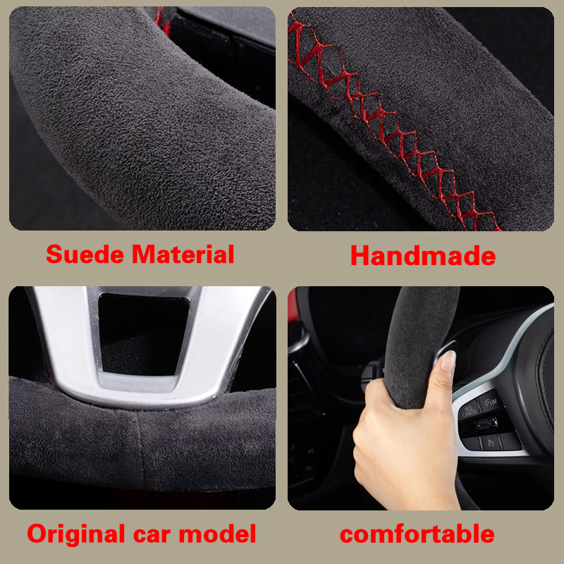 Diy Auto Accessoires Stuurhoes Steering Wrap Hand-Gestikt Voor E46 318i 325i E39 E53 X5 Originele Steering wiel Braid