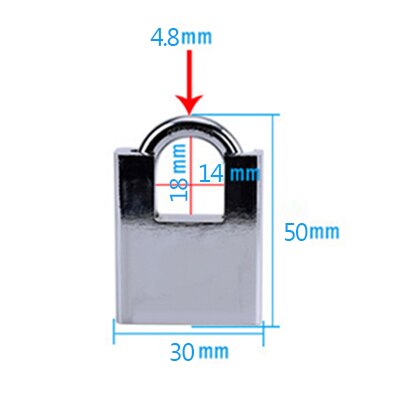 1PCS keyed padlock Galvanized iron lock Anti - theft waterproof dust pry Security lock Door / warehouse / dormitory padlock: Universal key 30mm