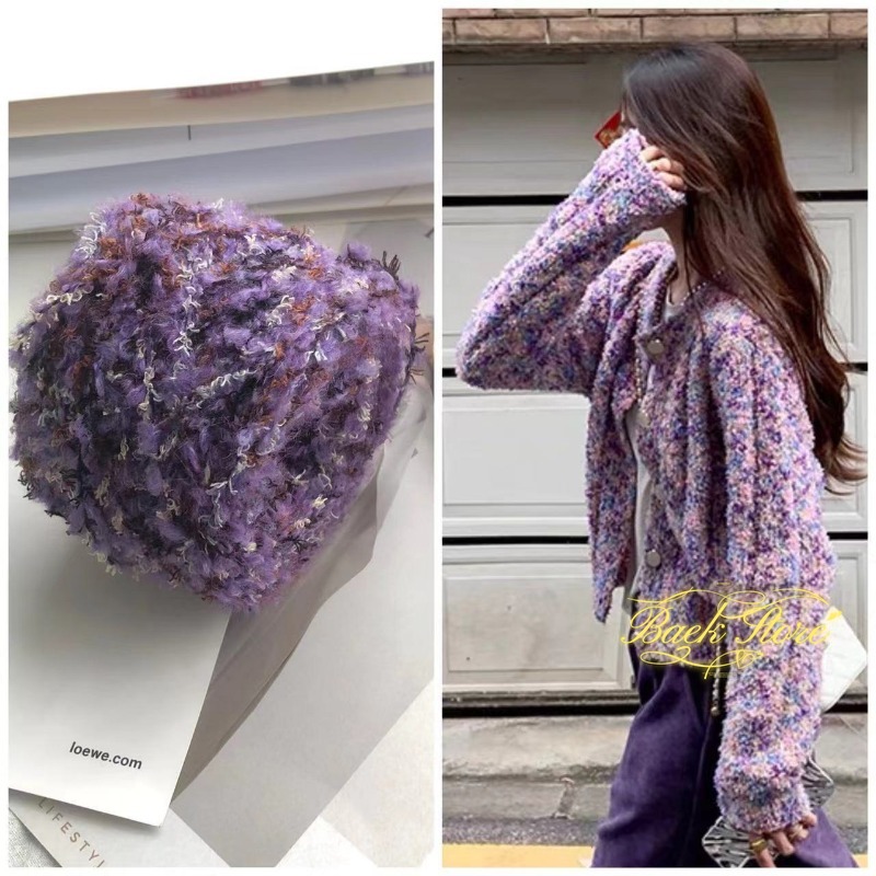Feder Schleife Faden handgewebtes Garn DIY Häkelnadel Handstricken Kreis Garn DIY Pullover Jacke Wolle Schal Hut Wolle gestrickt
