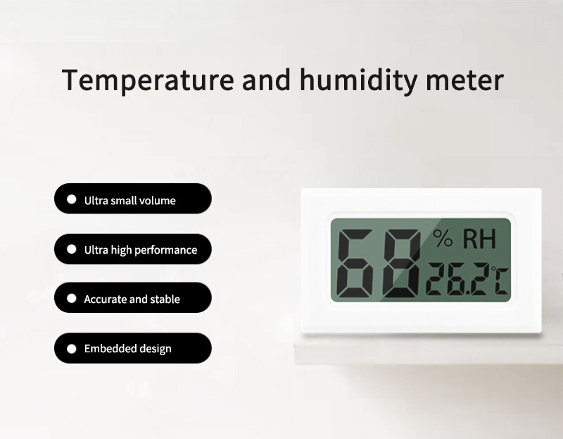 Mini Digital Humidity Meter Thermometer Hygrometer Sensor Car/home LCD Temperature Monitoring Display Moisture meter