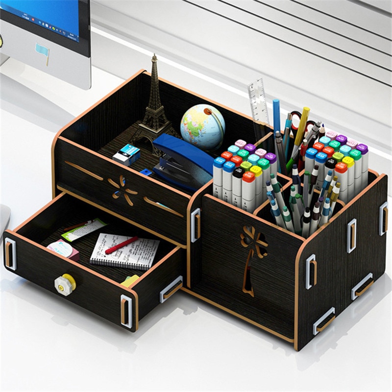 Ayane Pen pencil holder Receiving Box Desktop Learning Penholder Office desk organizer storage rack supplies wood