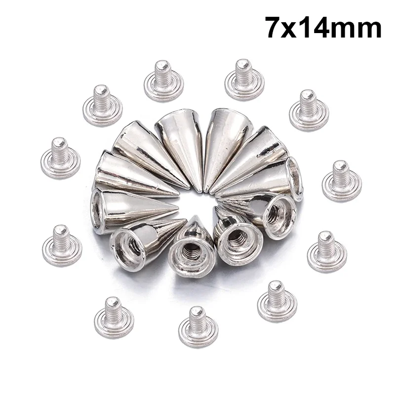 Metal Round Cone Rivets for DIY Leather Silver Cone Studs and Spikes Garment Rivet Screwback Nail Clothing Accessories: M / Antique Copper